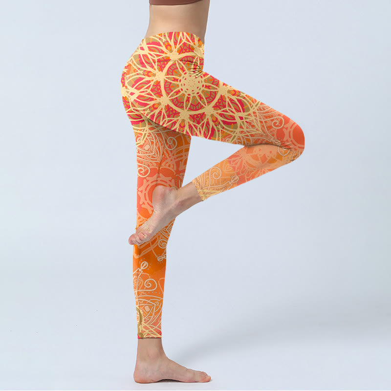 Buddha Stones Yoga legging voor dames met symmetrisch geometrisch patroon - image 3