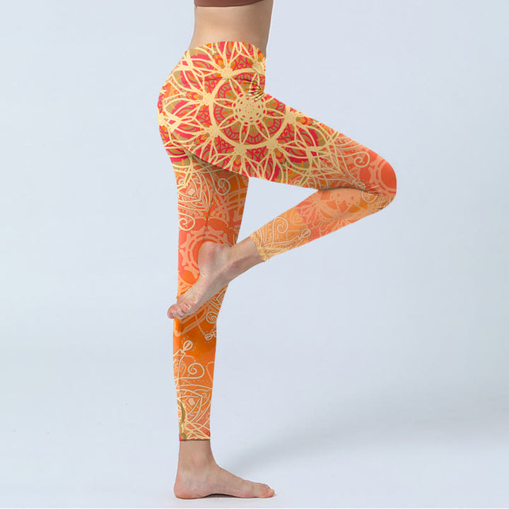 Buddha Stones Yoga legging voor dames met symmetrisch geometrisch patroon - image 3