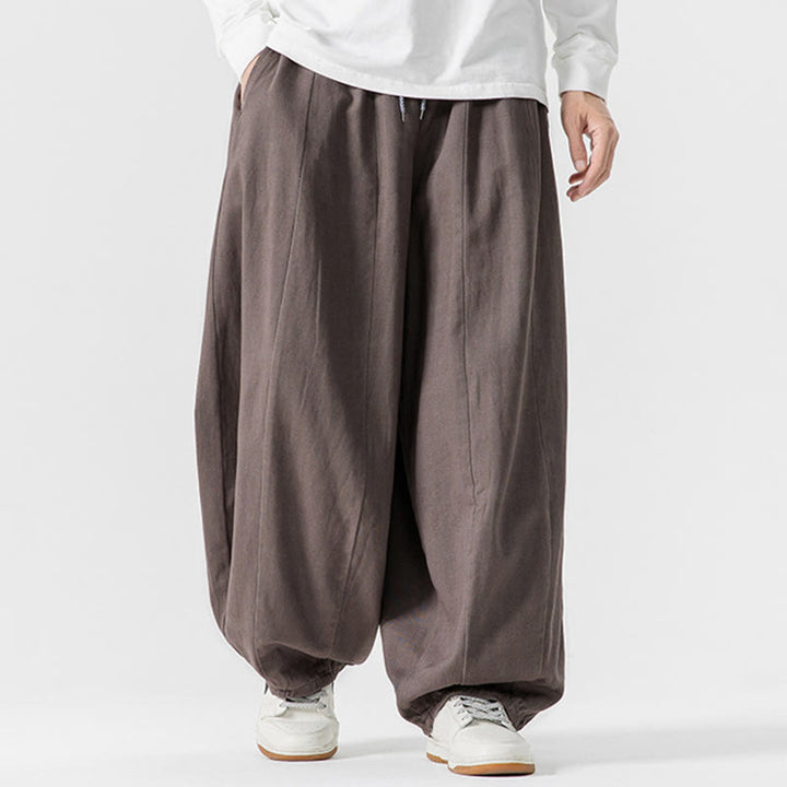 Buddha Stones Herfstkleurige katoenen harembroek met elastische taille en Zakken , elastische Taille . - image 18