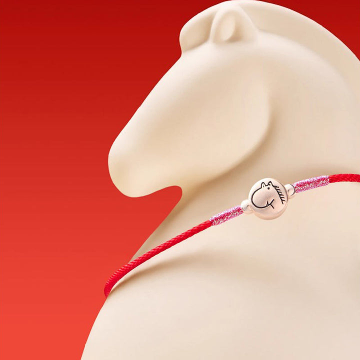 Buddha Stones Jaar van het Paard 999 Sterling Zilveren Armband met Rood Koord - image 11
