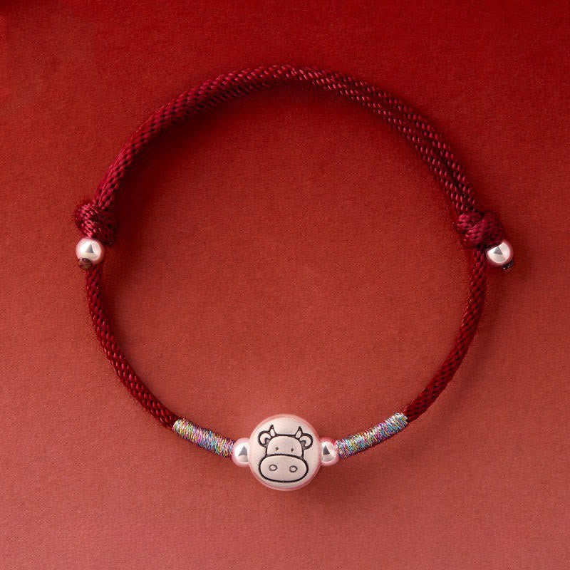 Buddha Stones Jaar van het Paard 999 Sterling Zilveren Armband met Rood Koord - Donkerrode koord (Polsomtrek: 14-18 cm) - image 18