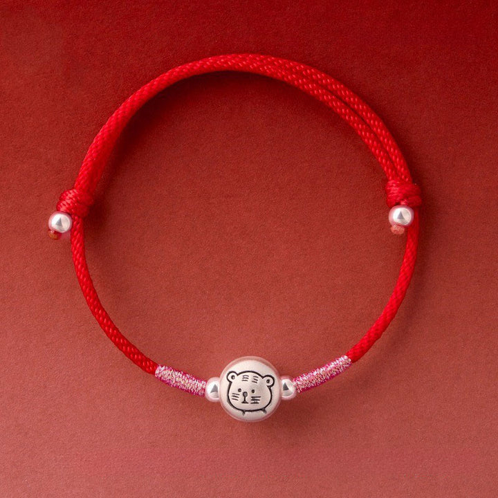 Buddha Stones Jaar van het Paard 999 Sterling Zilveren Armband met Rood Koord - Tijgerrode koord (Polsomtrek: 14-18 cm) - image 21