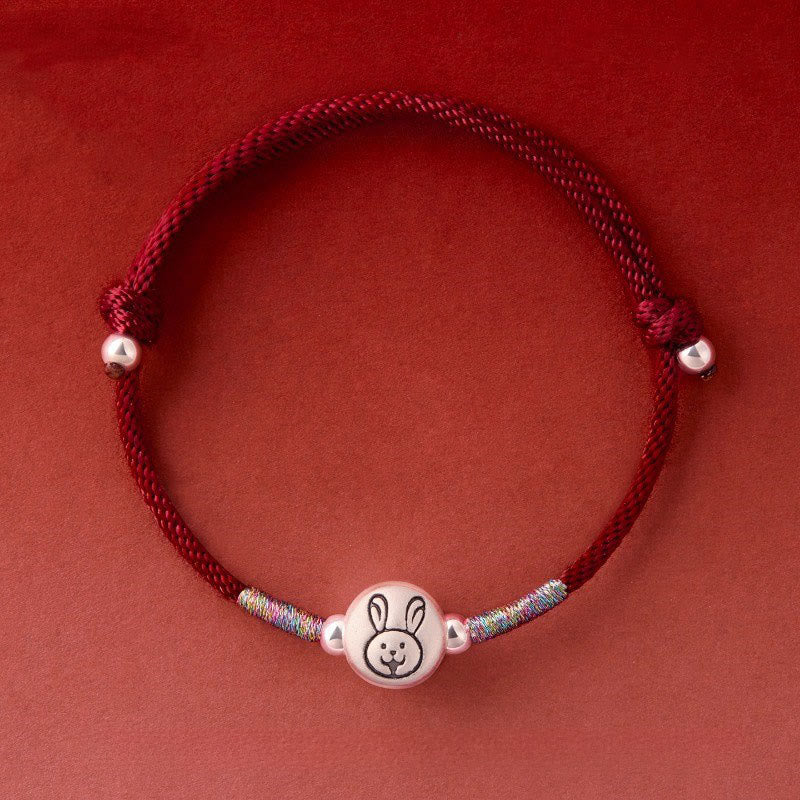 Buddha Stones Jaar van het Paard 999 Sterling Zilveren Armband met Rood Koord - Konijnenkoord in donkerrood (Polsomtrek: 14-18 cm) - image 22