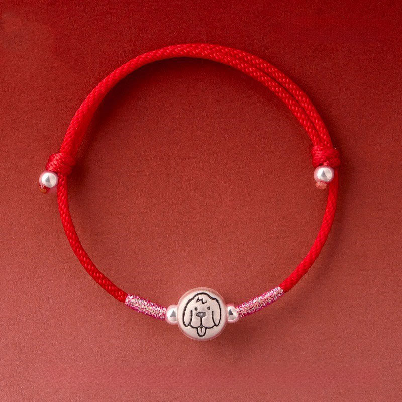 Buddha Stones Jaar van het Paard 999 Sterling Zilveren Armband met Rood Koord - Rood hondenkoord (Polsomtrek: 14-18 cm) - image 35