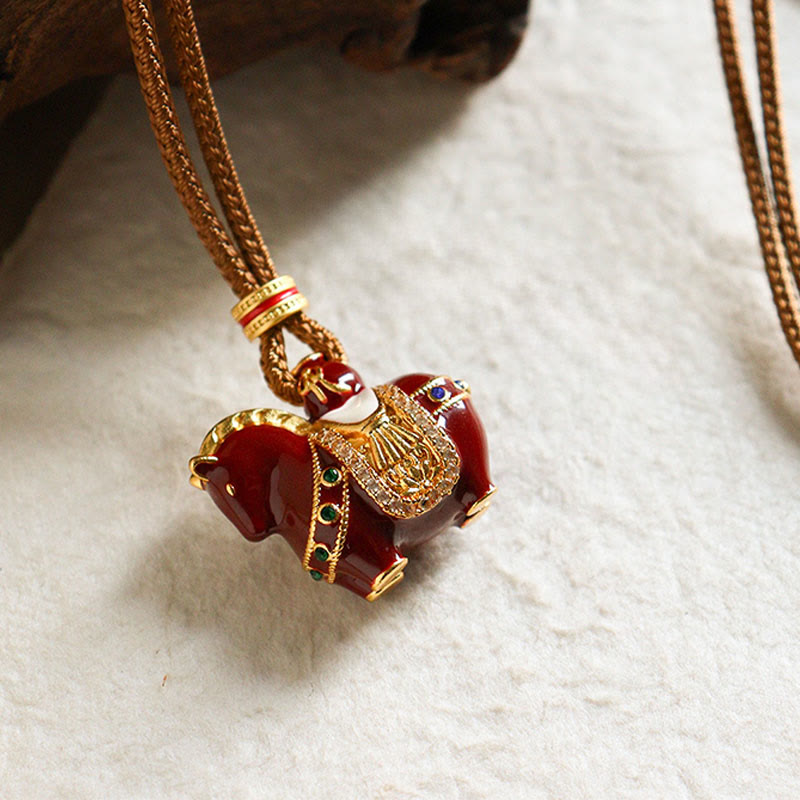 Buddha Stones Jaar van het Paard Koperen Balans Ketting - image 2