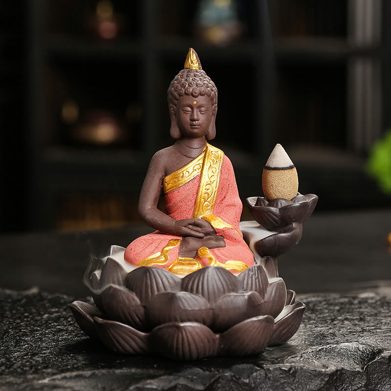 Buddha Stones Boeddha Sereniteit Huisdecoratie Wierook - Rode Boeddha (9,1*7,8*10,7 cm) - image 5