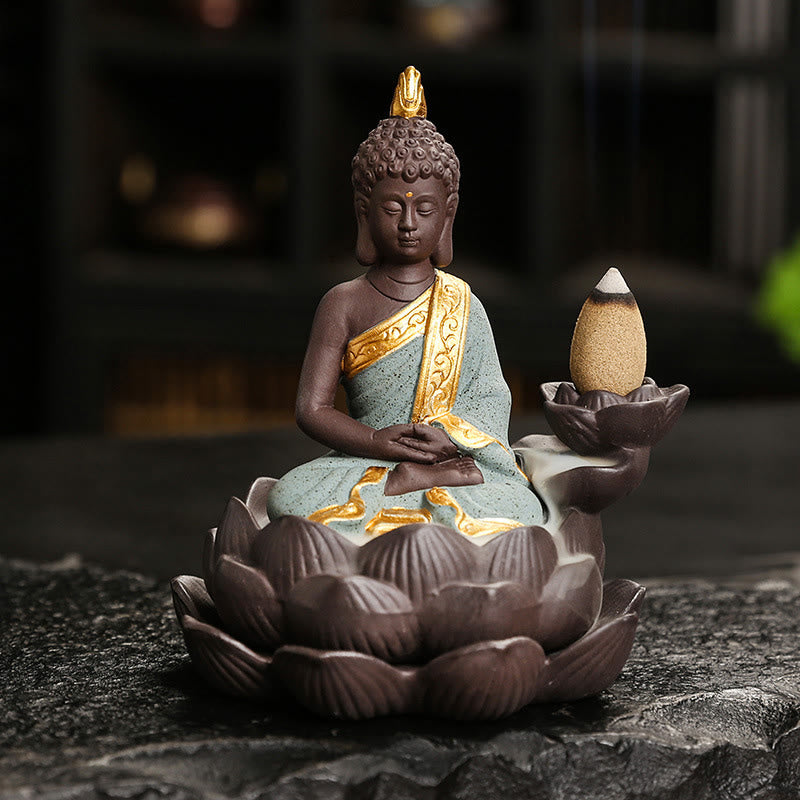 Buddha Stones Boeddha Sereniteit Huisdecoratie Wierook - Groene Boeddha Meditatie (9,1*7,8*10,7 cm) - image 21