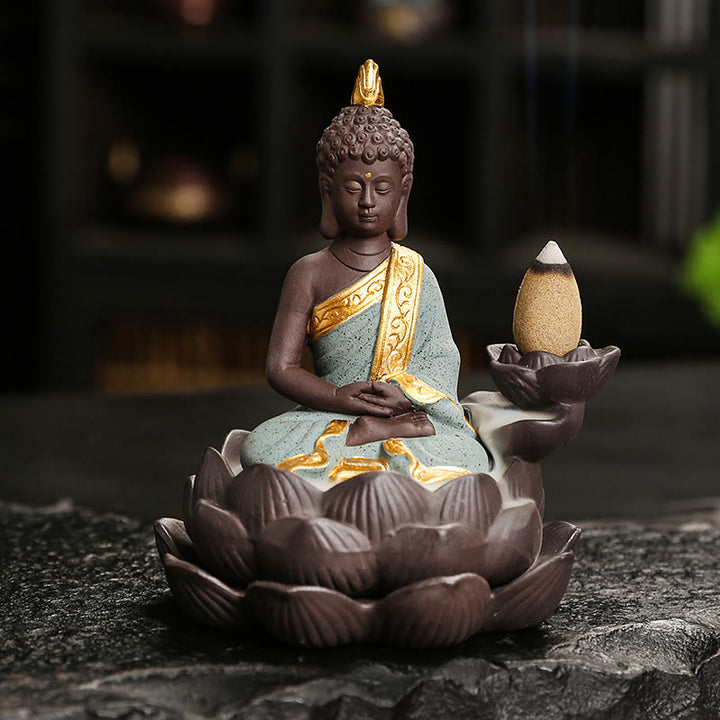 Buddha Stones Boeddha Sereniteit Huisdecoratie Wierook - Groene Boeddha Meditatie (9,1*7,8*10,7 cm) - image 21