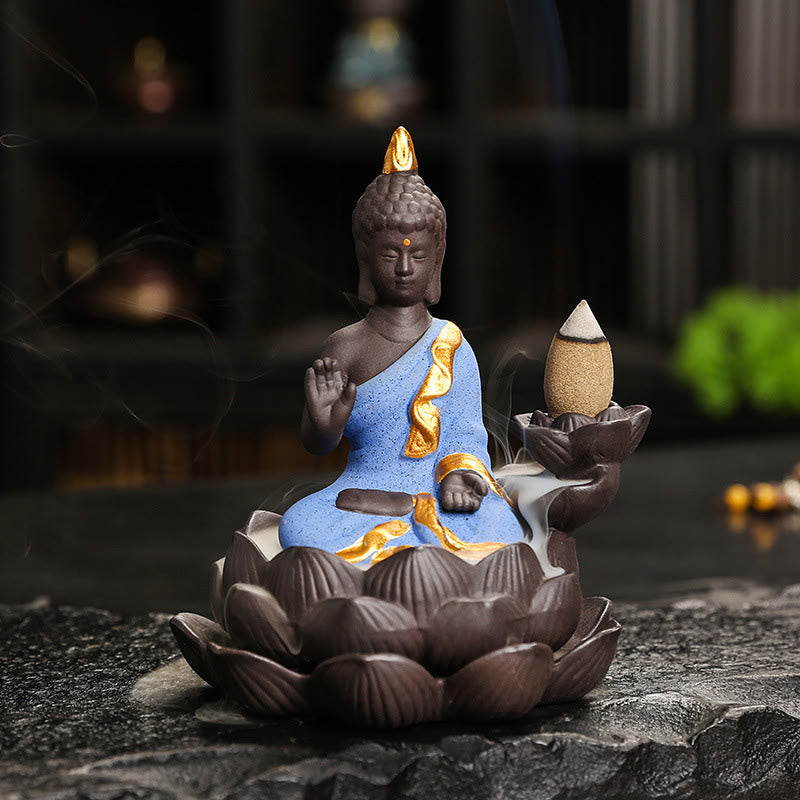 Buddha Stones Boeddha Sereniteit Huisdecoratie Wierook - Blauwe Boeddha-vijver (9,1*7,8*10,7 cm) - image 17