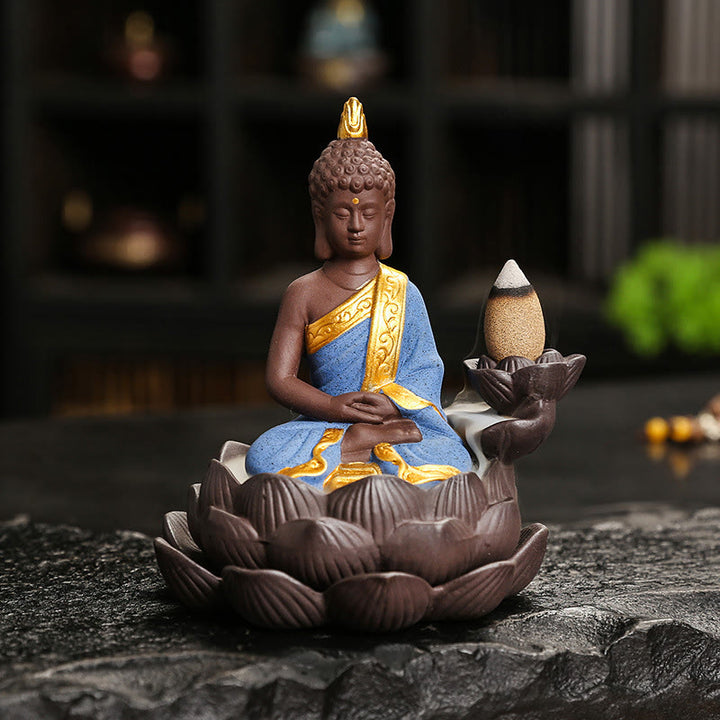 Buddha Stones Boeddha Sereniteit Huisdecoratie Wierook - Blauwe Boeddha Meditatie (9,1*7,8*10,7 cm) - image 10