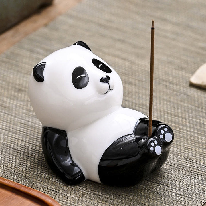 Buddha Stones Panda-vormige Wierook voor huisdecoratie - Panda met gekruiste poten (8,5*6*7 cm) - image 10