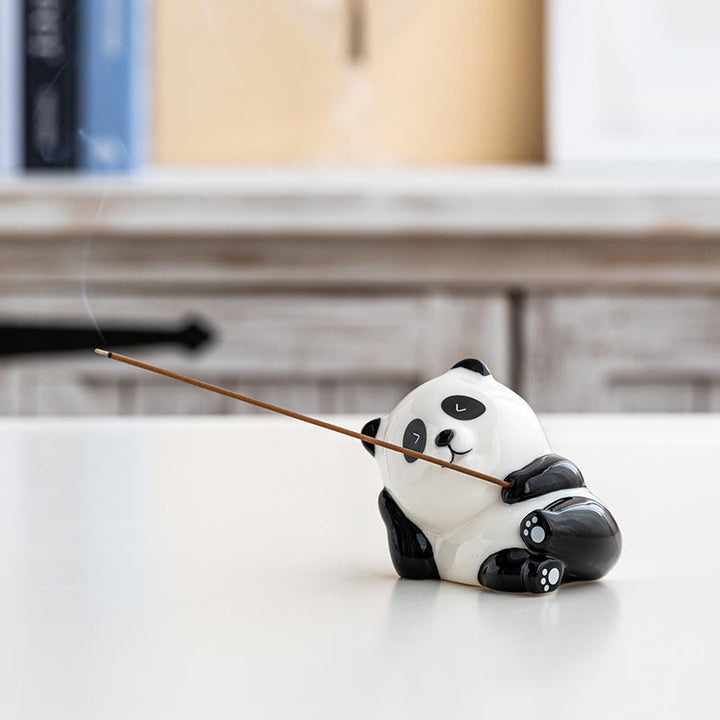 Buddha Stones Panda-vormige Wierook voor huisdecoratie - Panda met gesloten ogen (8,5*6*7 cm) - image 7