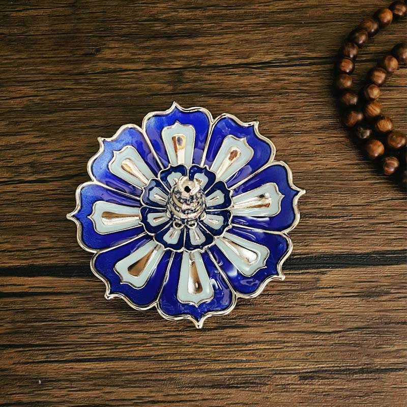 Buddha Stones Lotus Home Decoration Wierook - Blauwe lotus (8,8*3,2 cm) - image 1