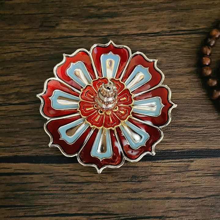 Buddha Stones Lotus Home Decoration Wierook - Rode lotus (8,8*3,2 cm) - image 0