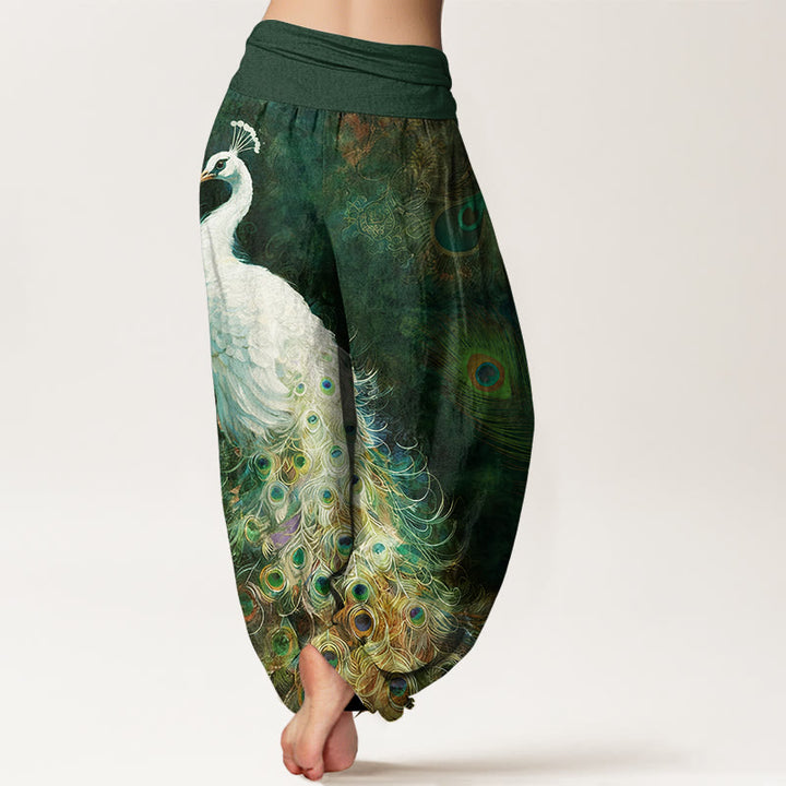 Buddha Stones 100% Cotton voor dames met elastische Taille en prachtig pauwenpatroon - image 6