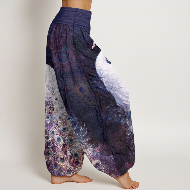 Buddha Stones 100% Cotton voor dames met elastische Taille en prachtig pauwenpatroon - image 10