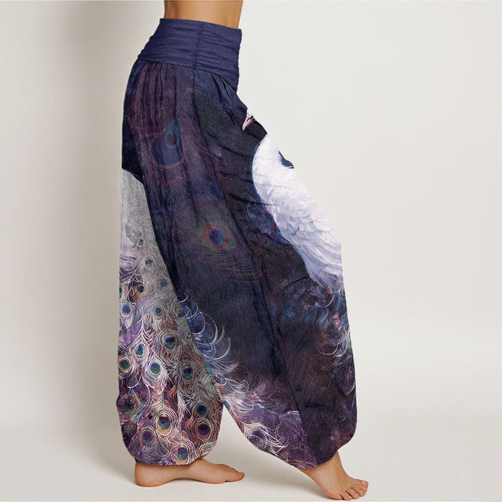 Buddha Stones 100% Cotton voor dames met elastische Taille en prachtig pauwenpatroon - image 10