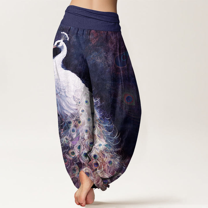 Buddha Stones 100% Cotton voor dames met elastische Taille en prachtig pauwenpatroon - image 9