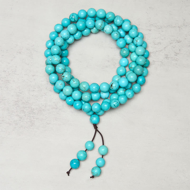 Buddha Stones Mala met 108 turkooizen kralen voor wijsheid en balans - Turkoois - image 0