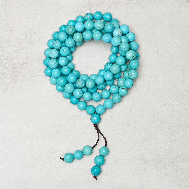 Buddha Stones Mala met 108 turkooizen kralen voor wijsheid en balans - image 1