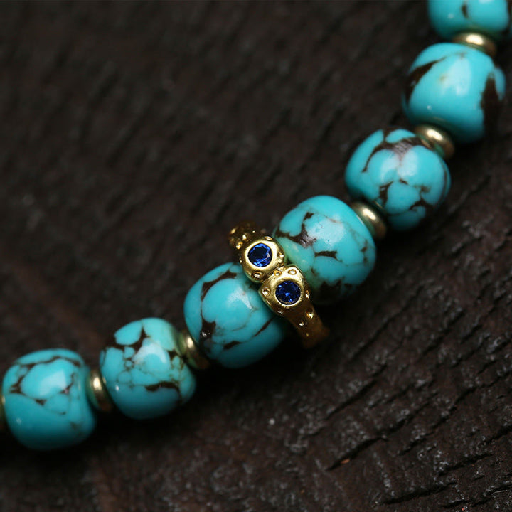 Buddha Stones Thangka Gau amuletdoosje turkooizen Fu karakter Armband - image 2
