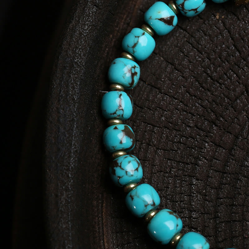 Buddha Stones Thangka Gau amuletdoosje turkooizen Fu karakter Armband - image 3