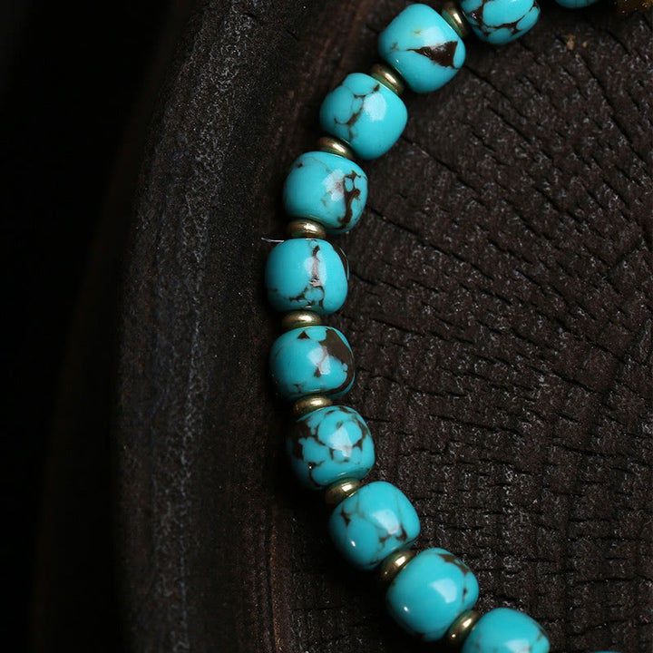 Buddha Stones Thangka Gau amuletdoosje turkooizen Fu karakter Armband - image 3