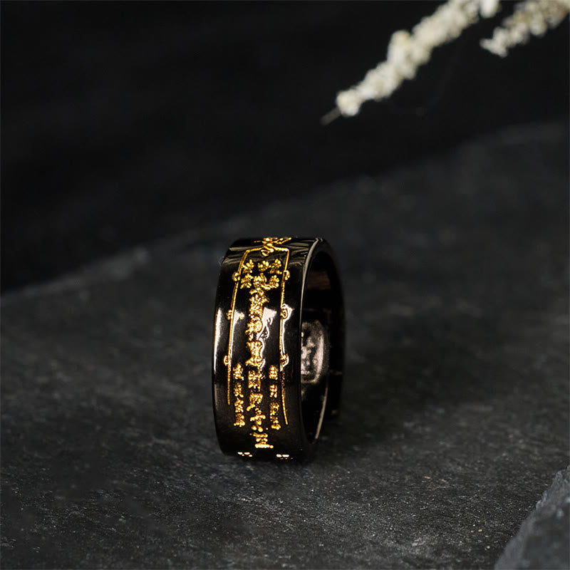 Buddha Stones Verstelbare Ring met koperen woord - Koperzwart (verstelbaar) - image 6
