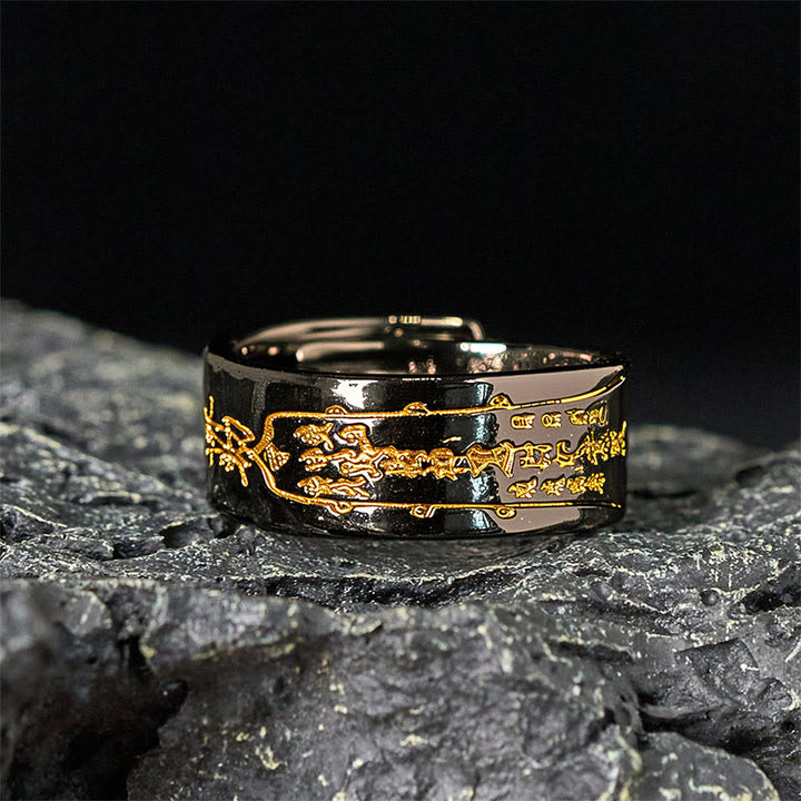 Buddha Stones Verstelbare Ring met koperen woord - image 7