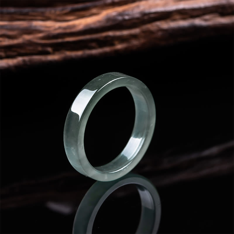 Buddha Stones Jade Ring voor overvloed en voorspoed, verkrijgbaar in meerdere maten. - Natuurlijke jade (kleur kan variëren) - 21 mm - image 0