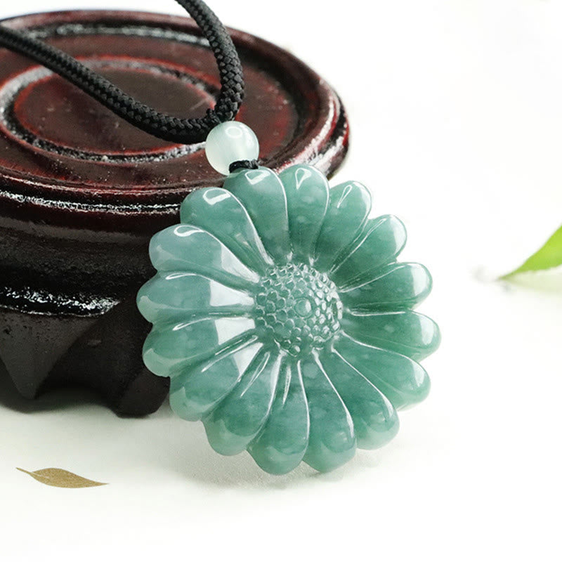 Buddha Stones Zonnebloem Jade Overvloed Ketting - image 6