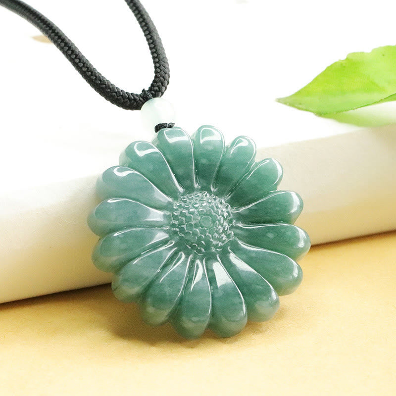 Buddha Stones Zonnebloem Jade Overvloed Ketting - image 1