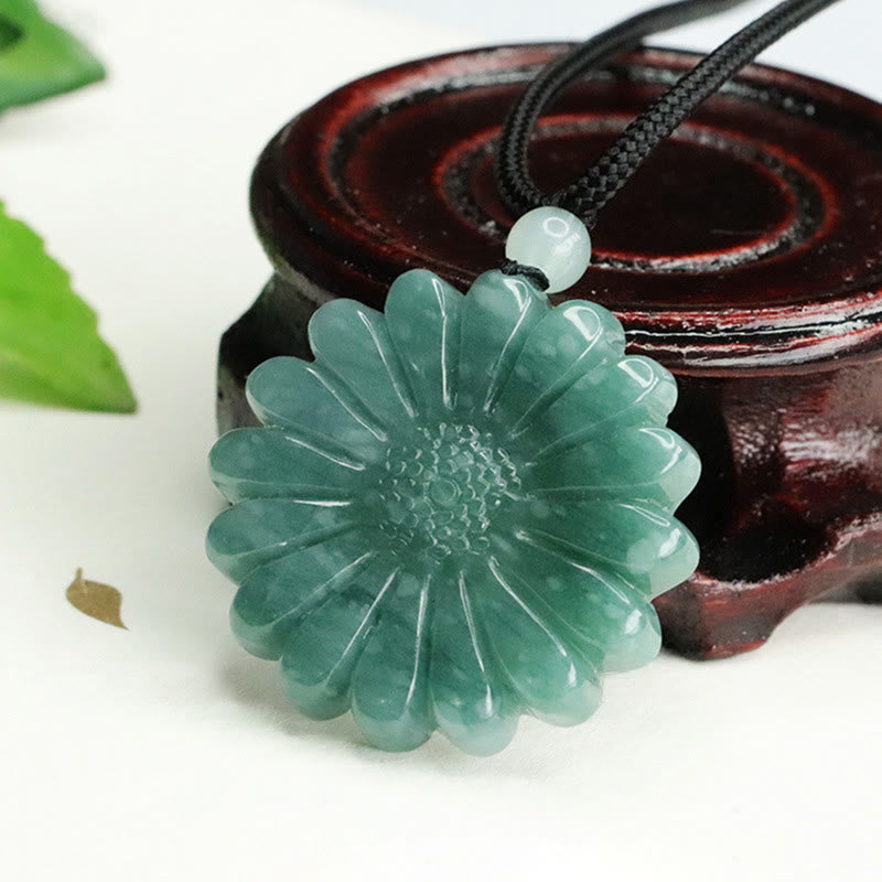 Buddha Stones Zonnebloem Jade Overvloed Ketting - image 4