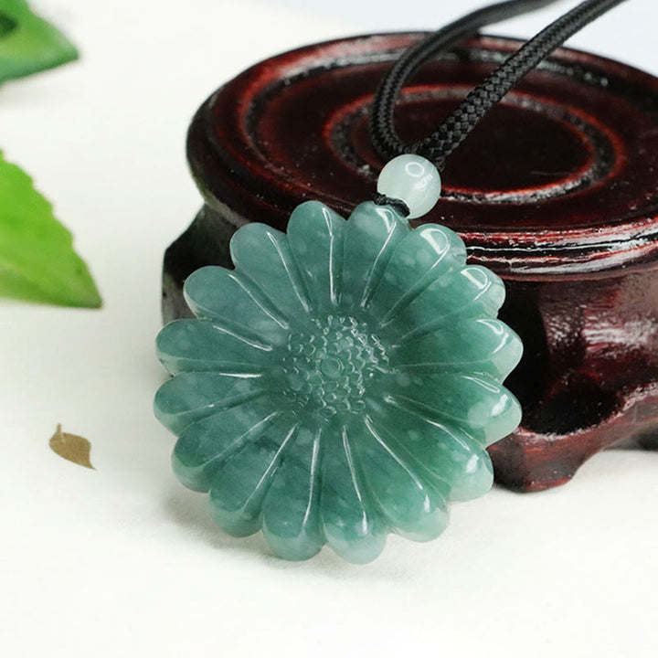 Buddha Stones Zonnebloem Jade Overvloed Ketting - image 4