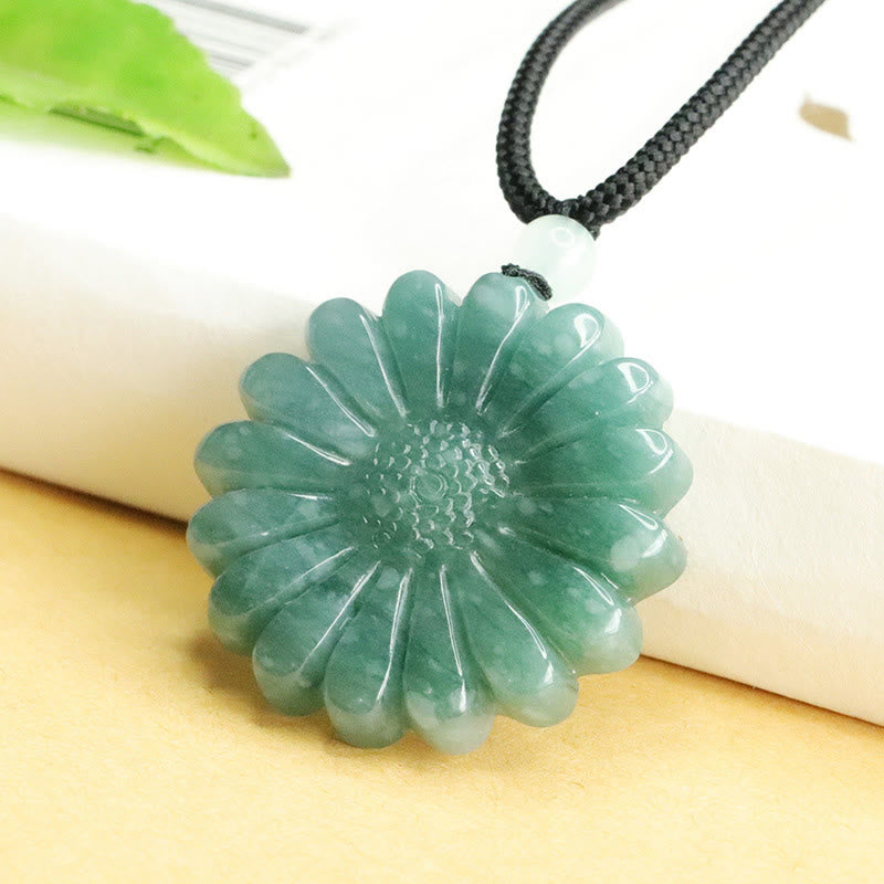 Buddha Stones Zonnebloem Jade Overvloed Ketting - image 2