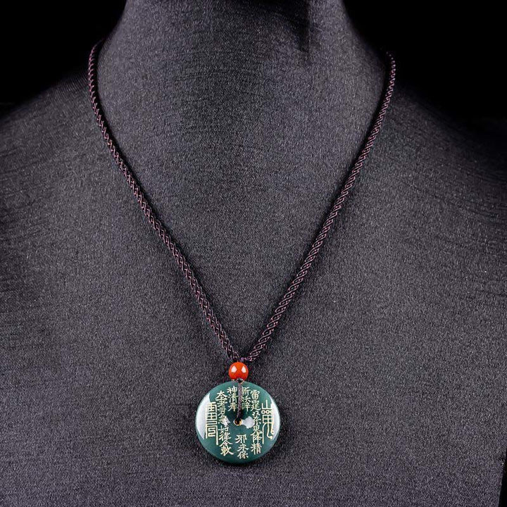 Buddha Stones Berggeesten geven geld uit Vredesgesp Jade Ketting Hanger - image 3