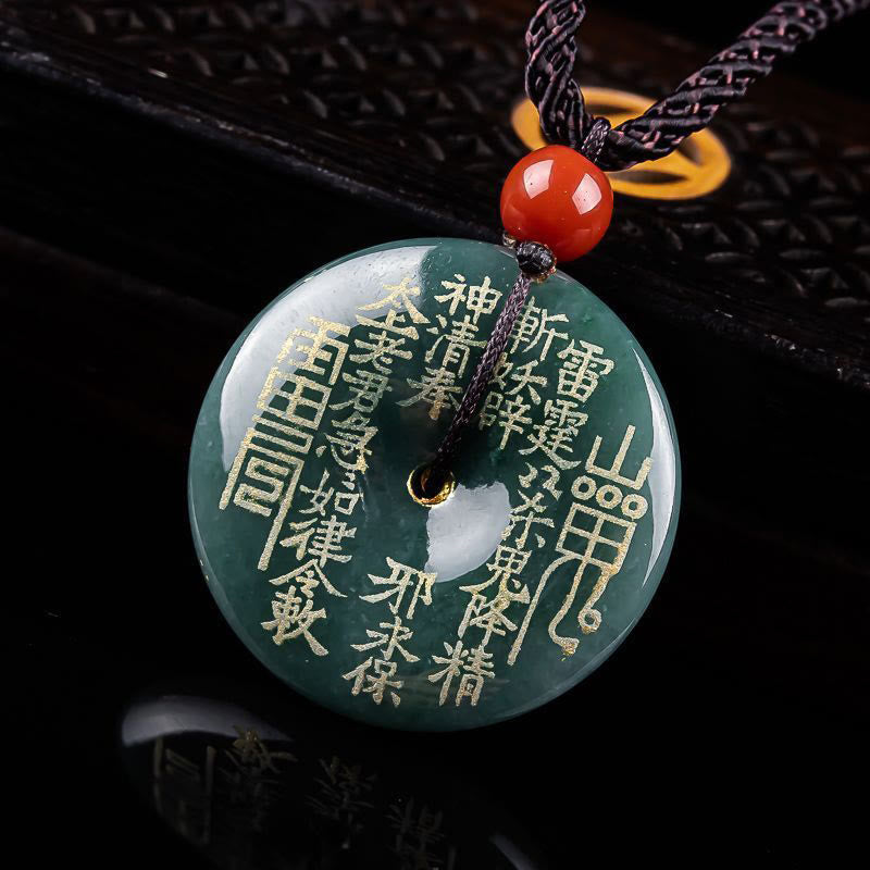 Buddha Stones Berggeesten geven geld uit Vredesgesp Jade Ketting Hanger - image 2