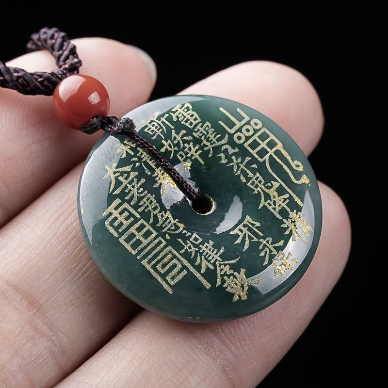 Buddha Stones Berggeesten geven geld uit Vredesgesp Jade Ketting Hanger - image 4