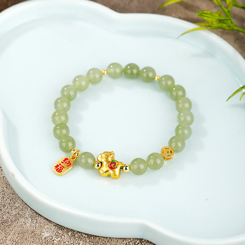 Buddha Stones Hetian Jade Armband, symbool van het Jaar van het Paard - image 1