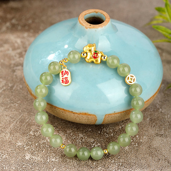 Buddha Stones Hetian Jade Armband, symbool van het Jaar van het Paard - image 2