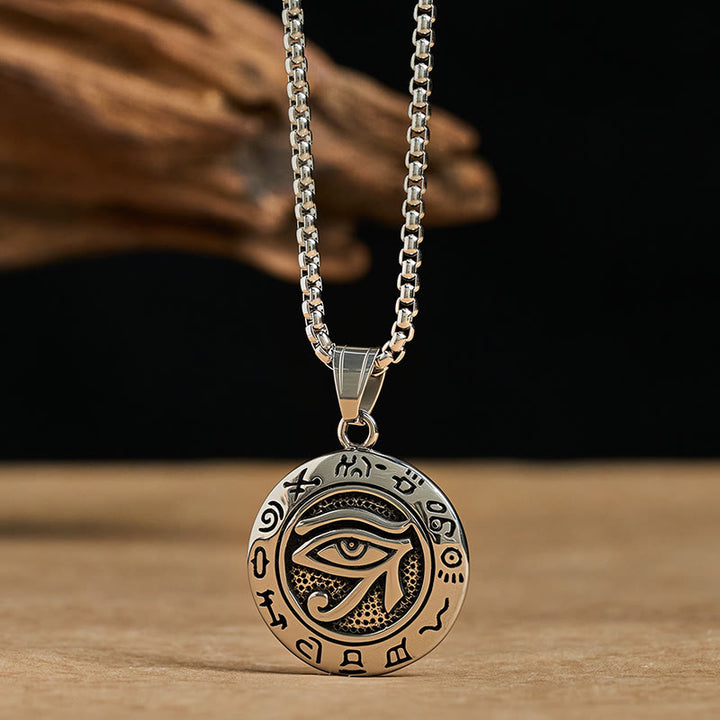 Buddha Stones Titanium stalen hanger met boze oog- Ketting - image 1