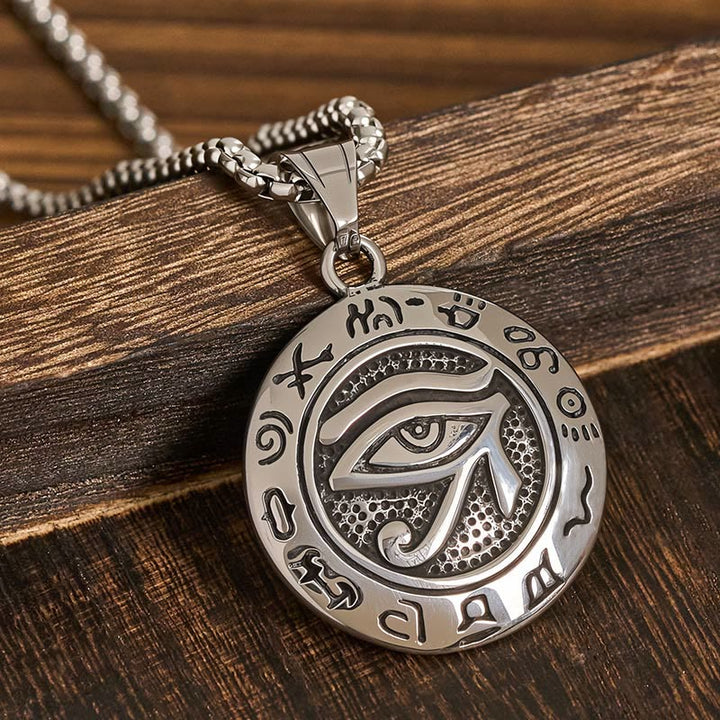 Buddha Stones Titanium stalen hanger met boze oog- Ketting - Zilverkleurig titanium stalen boze oog - image 0