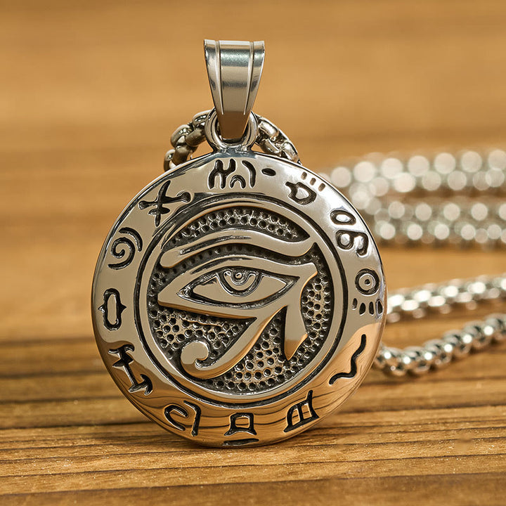 Buddha Stones Titanium stalen hanger met boze oog- Ketting - image 2
