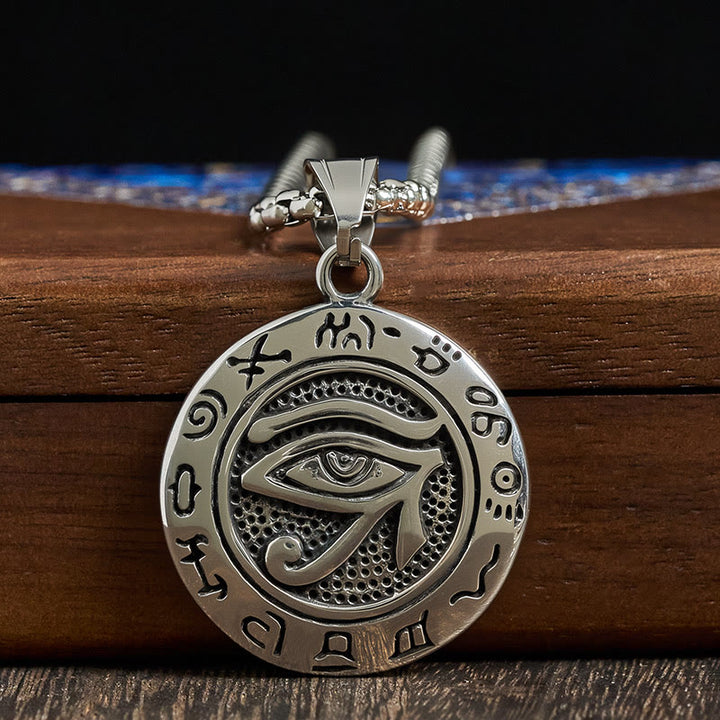 Buddha Stones Titanium stalen hanger met boze oog- Ketting - image 3