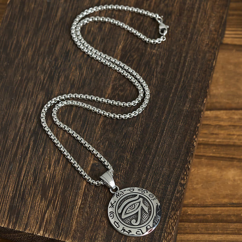 Buddha Stones Titanium stalen hanger met boze oog- Ketting - image 4