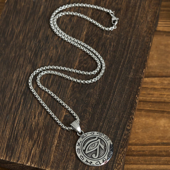 Buddha Stones Titanium stalen hanger met boze oog- Ketting - image 4