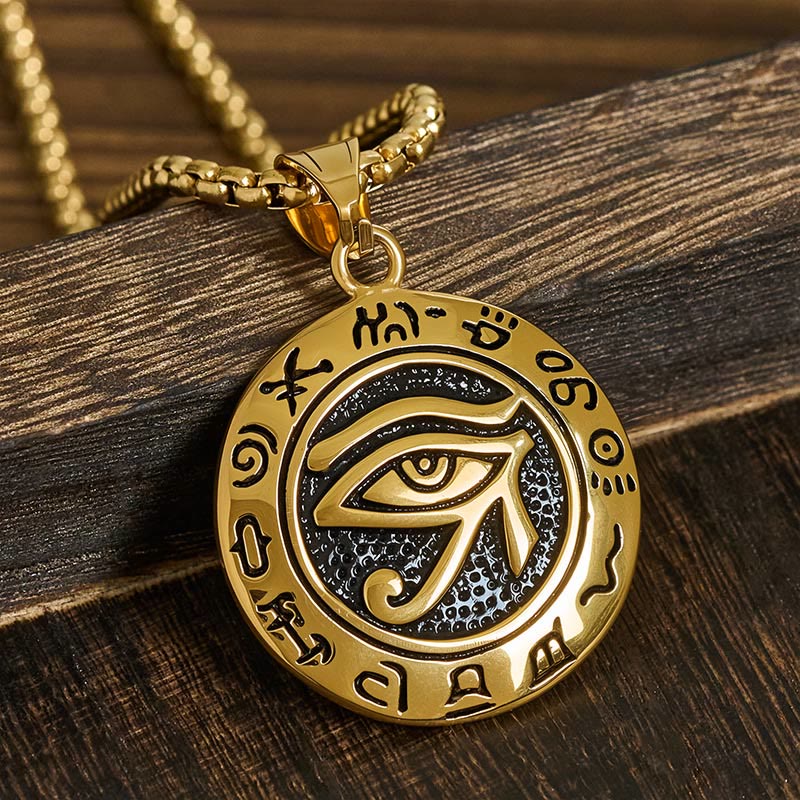 Buddha Stones Titanium stalen hanger met boze oog- Ketting - Gouden titanium stalen boze oog - image 7