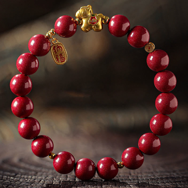 Buddha Stones Cinnaber Armband voor het Jaar van het Paard - Cinnaber (Kraalafmeting: 10mm) - 17 cm - image 10