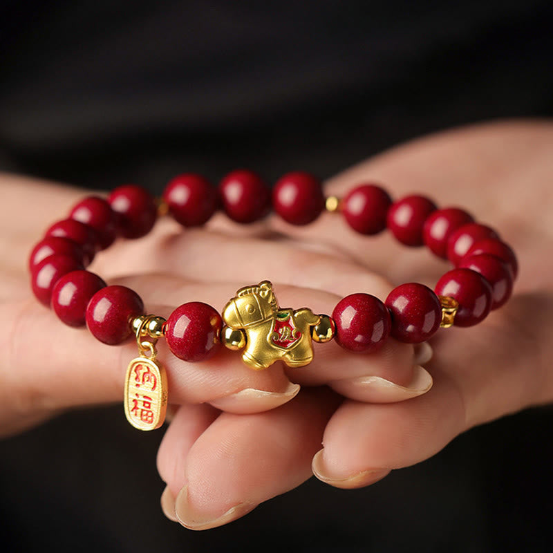 Buddha Stones Cinnaber Armband voor het Jaar van het Paard - image 0