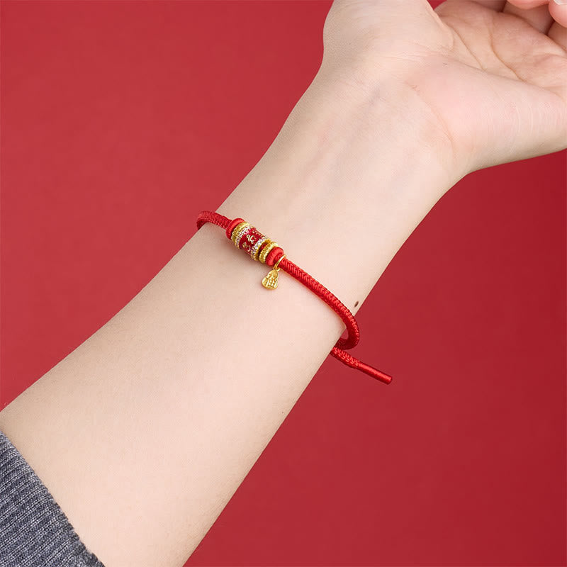 Buddha Stones Om Mani Padme Hum Fu Karakter Koperrode Armband - image 2